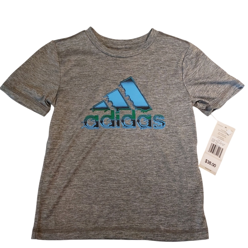 Adidas Active Kids Charcoal Gray T-Shirt NEW 4T